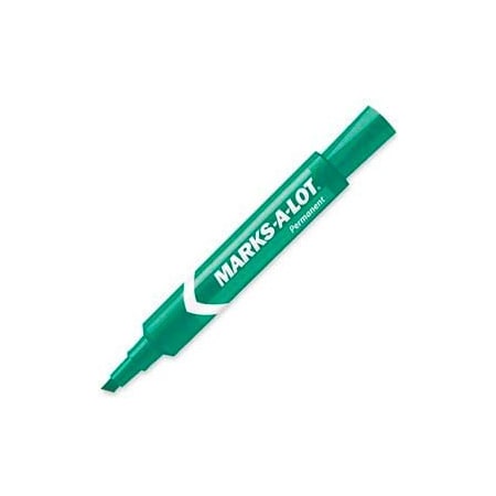 Avery Marks-A-Lot Permanent Marker, Chisel Tip, Green Ink, Dozen 7885